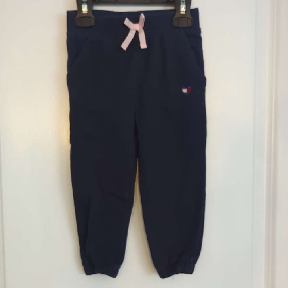 Tommy Hilfiger Kids Navy Joggers with Pink Accent